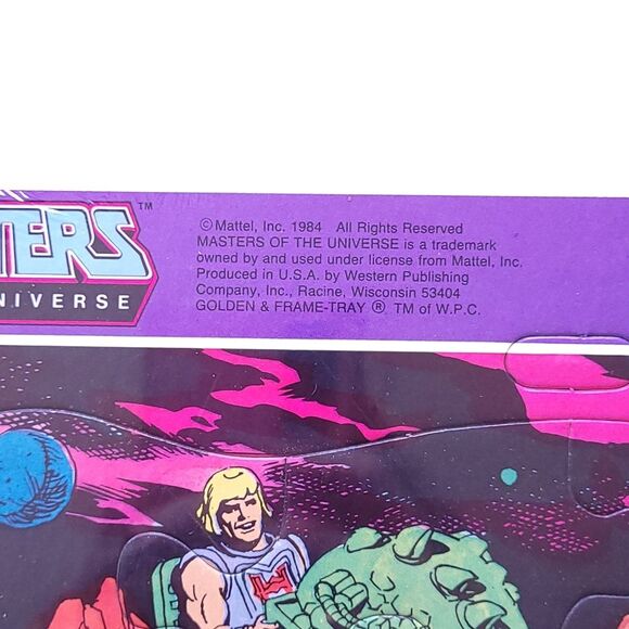 Vintage Mattel 1984 MOTU Golden He-Man Battlecat Frame Tray Puzzle. New - Picture 8 of 8